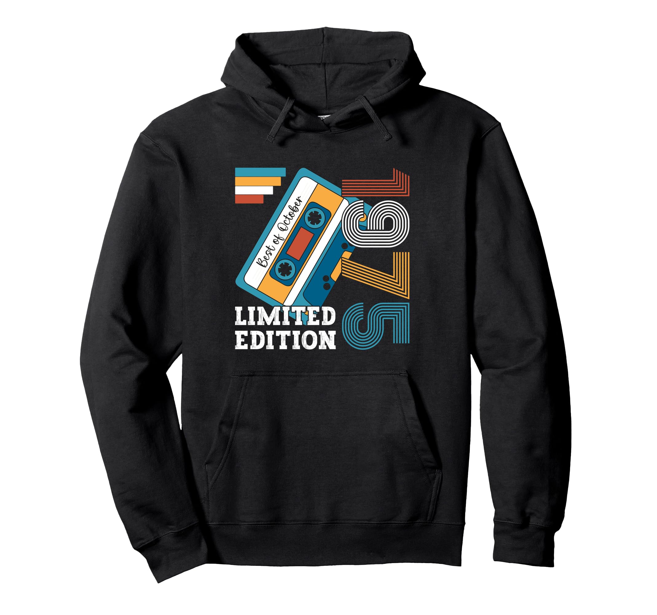 50Th Birthday Gift October 1975 Cassette Hoodie - Minimalist Print Unisex - T-Shirt, Sweatshirt, Hoodie