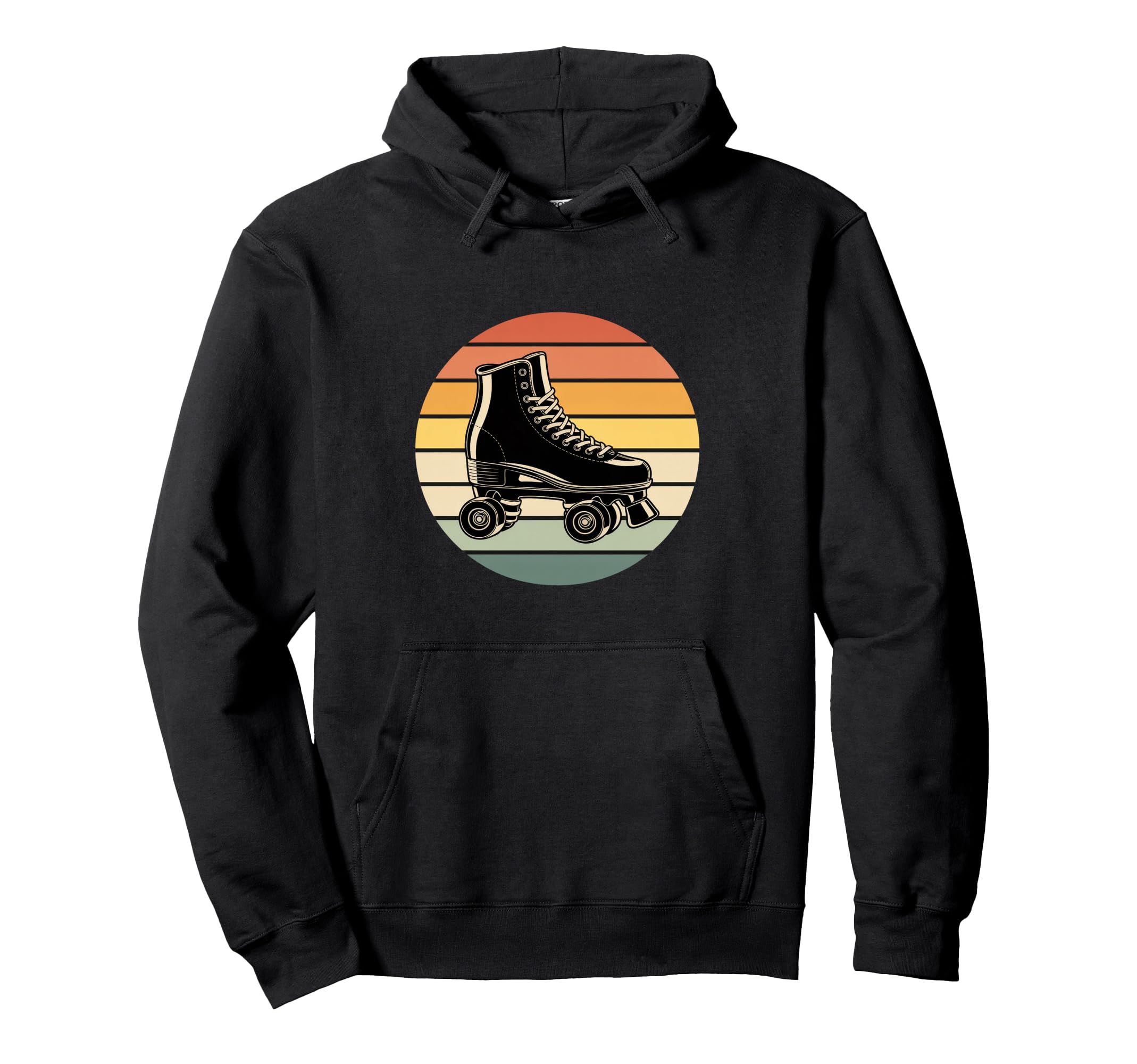 Roller Skate Shoes Sunset Roller Skating Hoodie - Unique Graphic Men Women - T-Shirt, Sweatshirt, Hoodie
