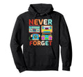Never Forget 80S 90S Cassette Tape Old Hoodie - Minimalist Print Unisex - T-Shirt, Sweatshirt, Hoodie