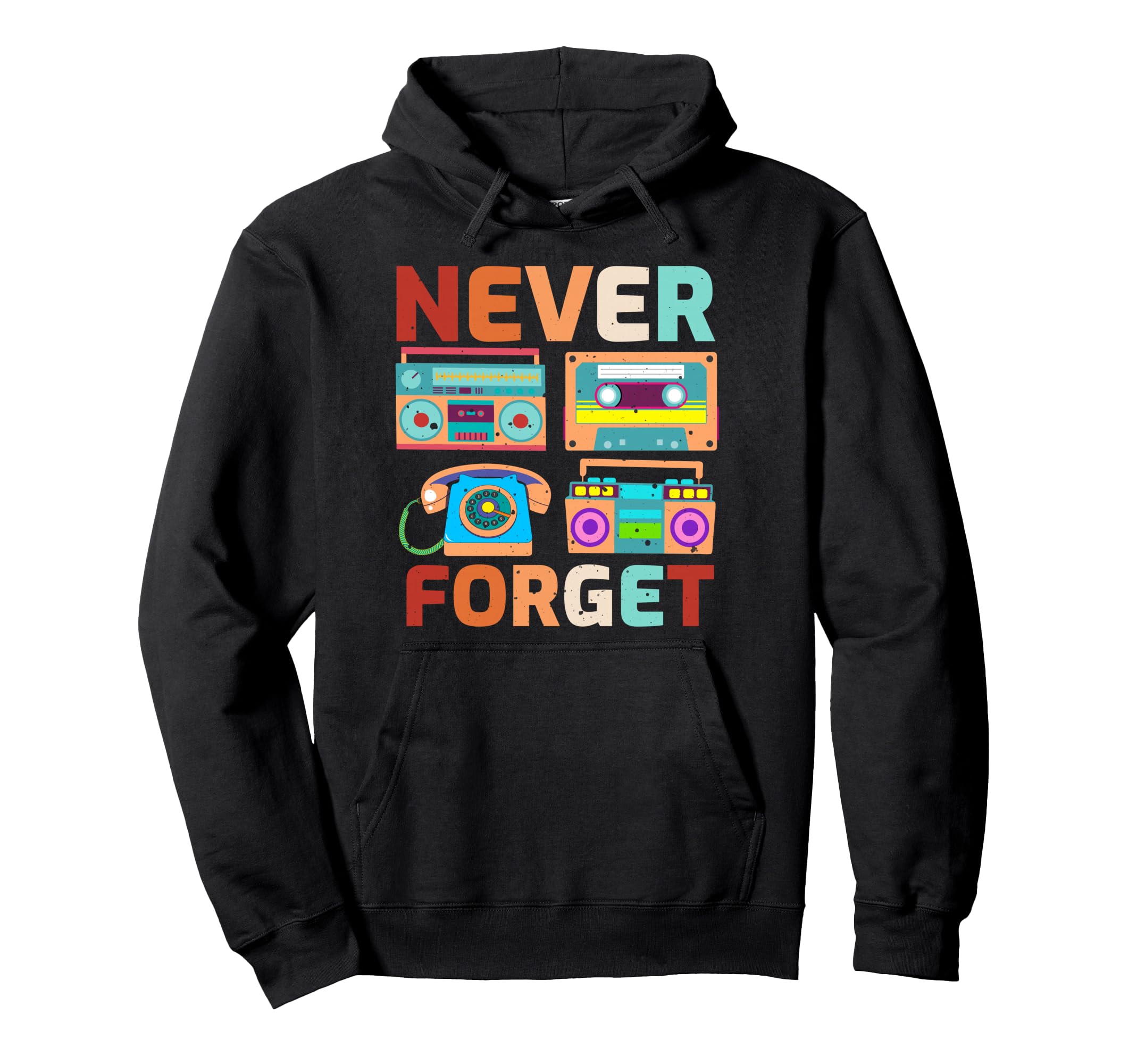 Never Forget 80S 90S Cassette Tape Old Hoodie - Minimalist Print Unisex - T-Shirt, Sweatshirt, Hoodie