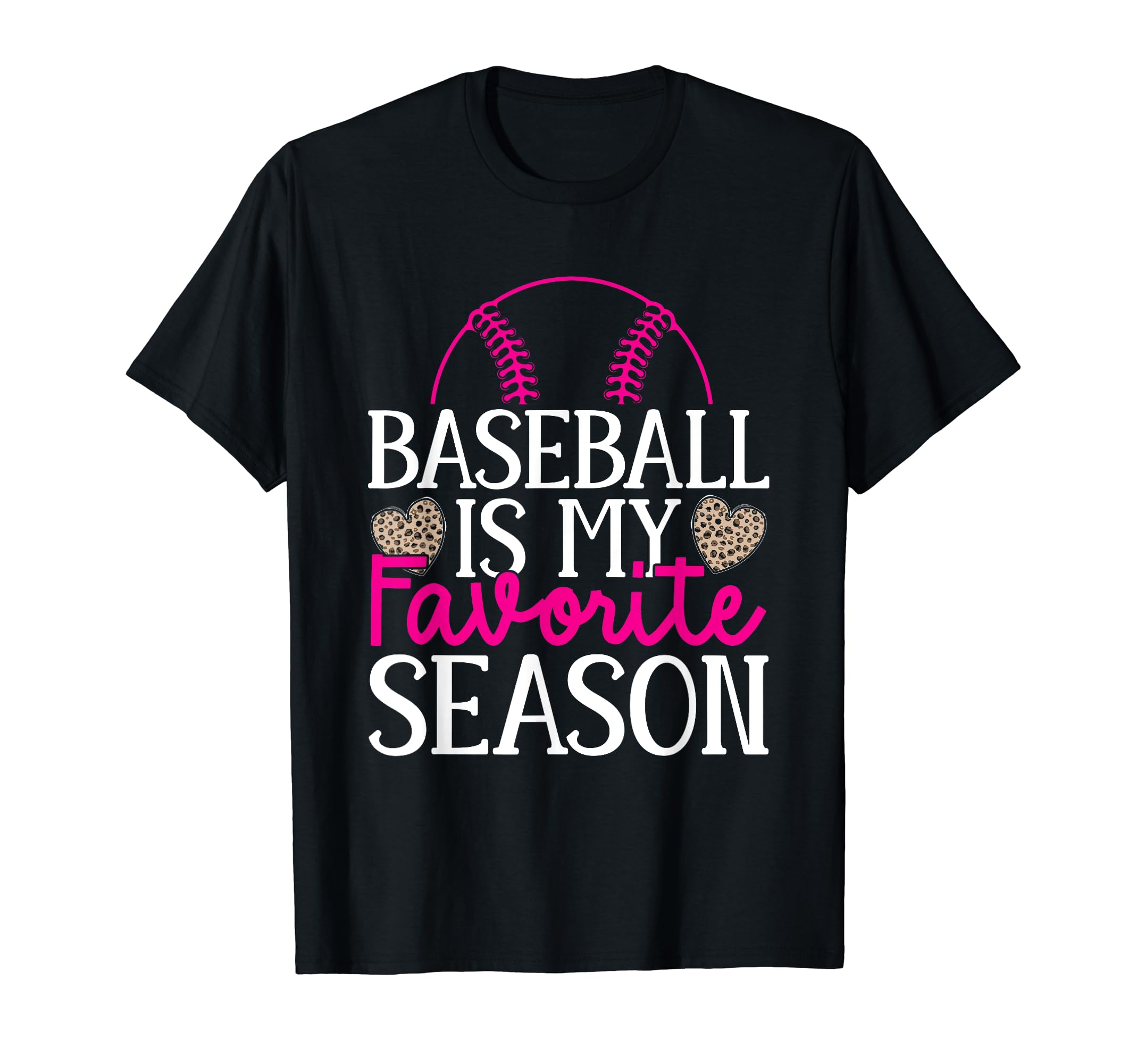 Baseball Womens Leopard Pattern Baseball T-Shirt - Graphic Print Unisex - T-Shirt, Sweatshirt, Hoodie