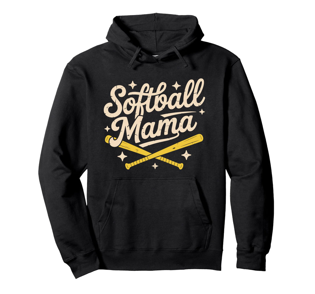 Softball Mama Baseball Sports Lover Hoodie - Trendy Graphic Men Women - T-Shirt, Sweatshirt, Hoodie