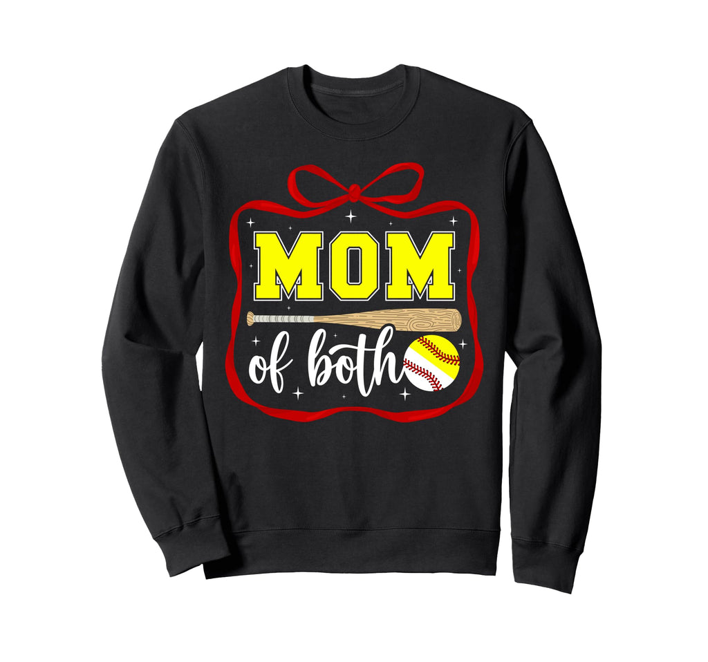 Mom Both Coquette Baseball Softball Mom Sweatshirt - Trendy Graphic Unisex - T-Shirt, Sweatshirt, Hoodie