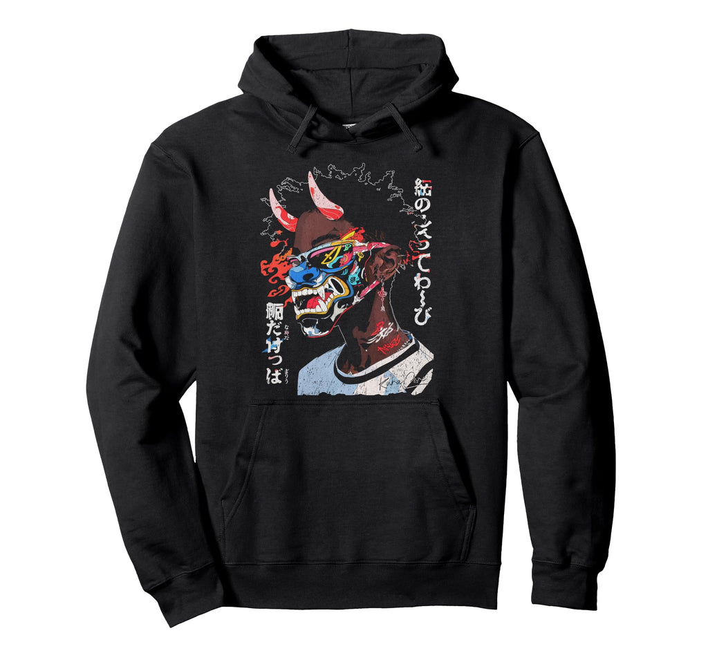 Japanese Streetwear Afro Cyberpunk Y2K Hoodie - Graphic Print for Adults - T-Shirt, Sweatshirt, Hoodie