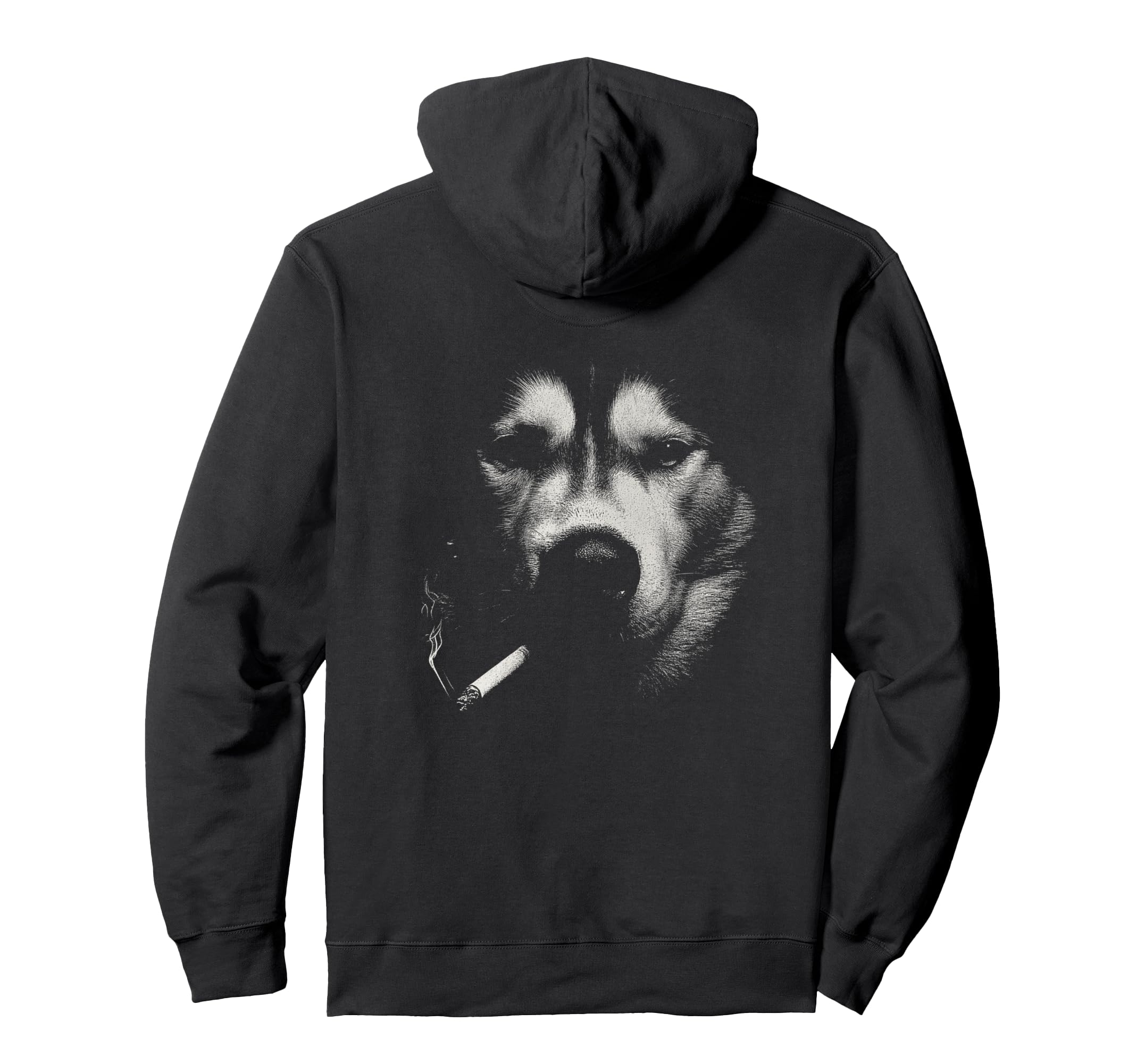 Siberian Husky Smoking Cigarette Grunge Hoodie - Novelty Apparel Unisex - T-Shirt, Sweatshirt, Hoodie