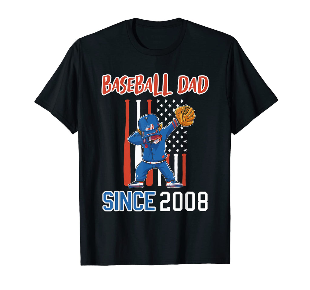 Baseball Dad Since 2008 T-Shirt - Fun Novelty Design for Adults - T-Shirt, Sweatshirt, Hoodie