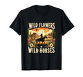 Wild Flowers Cowgirls Riding Horses Western T-Shirt - Trendy Graphic Unisex - T-Shirt, Sweatshirt, Hoodie
