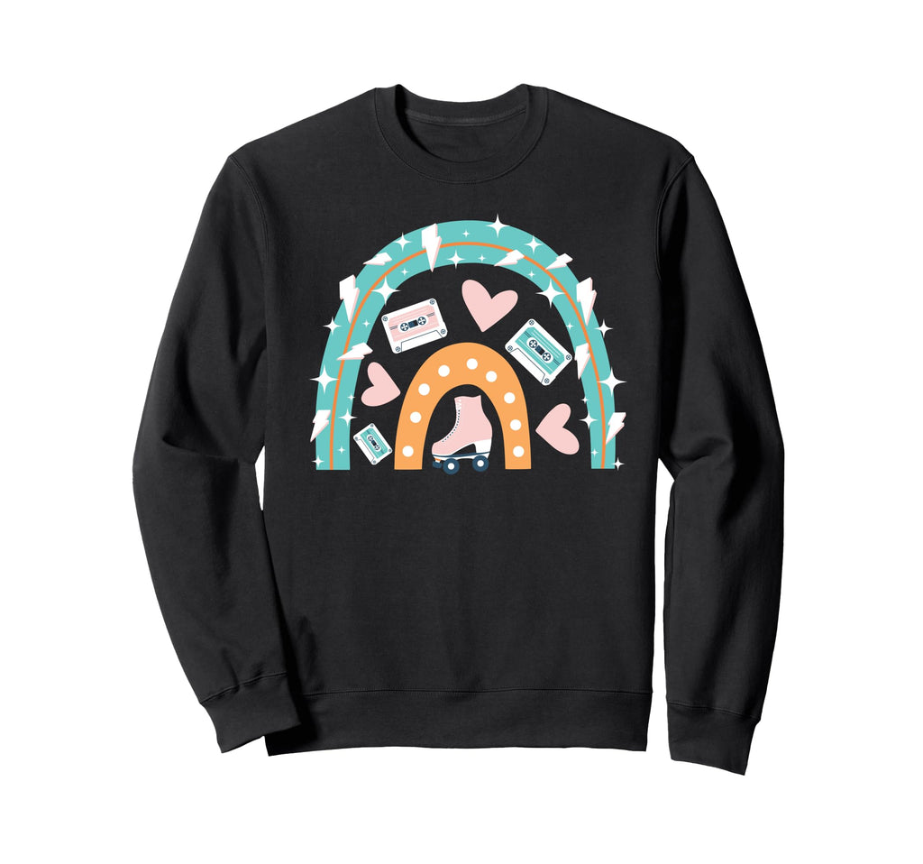 Roller Skating Skate Rainbow Heart Sweatshirt - Graphic Print Men Women - T-Shirt, Sweatshirt, Hoodie