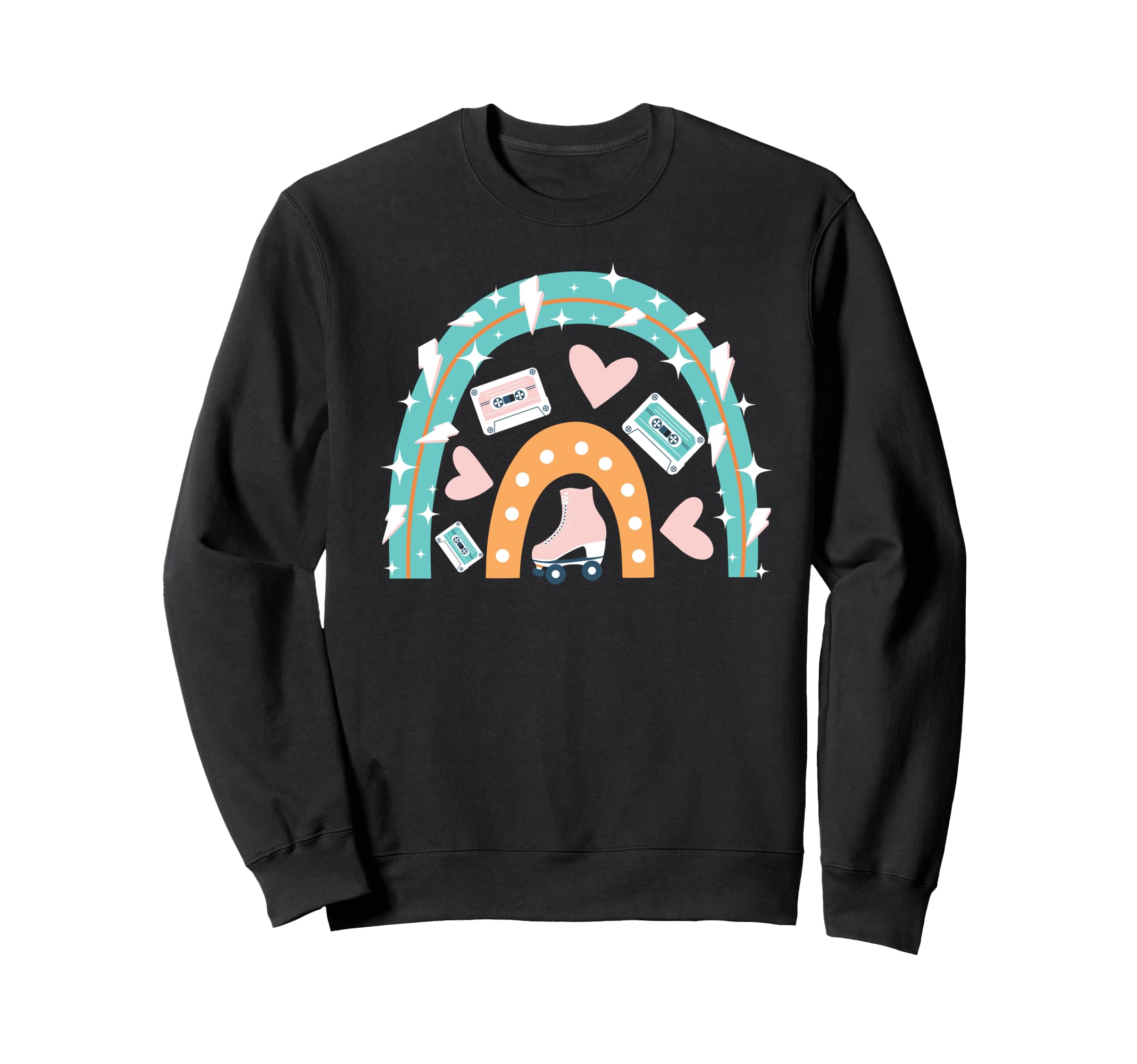 Roller Skating Skate Rainbow Heart Sweatshirt - Graphic Print Men Women - T-Shirt, Sweatshirt, Hoodie
