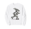 Roller Skating Bunny Rabbit Sporty Sweatshirt - Trendy Graphic Men Women - T-Shirt, Sweatshirt, Hoodie