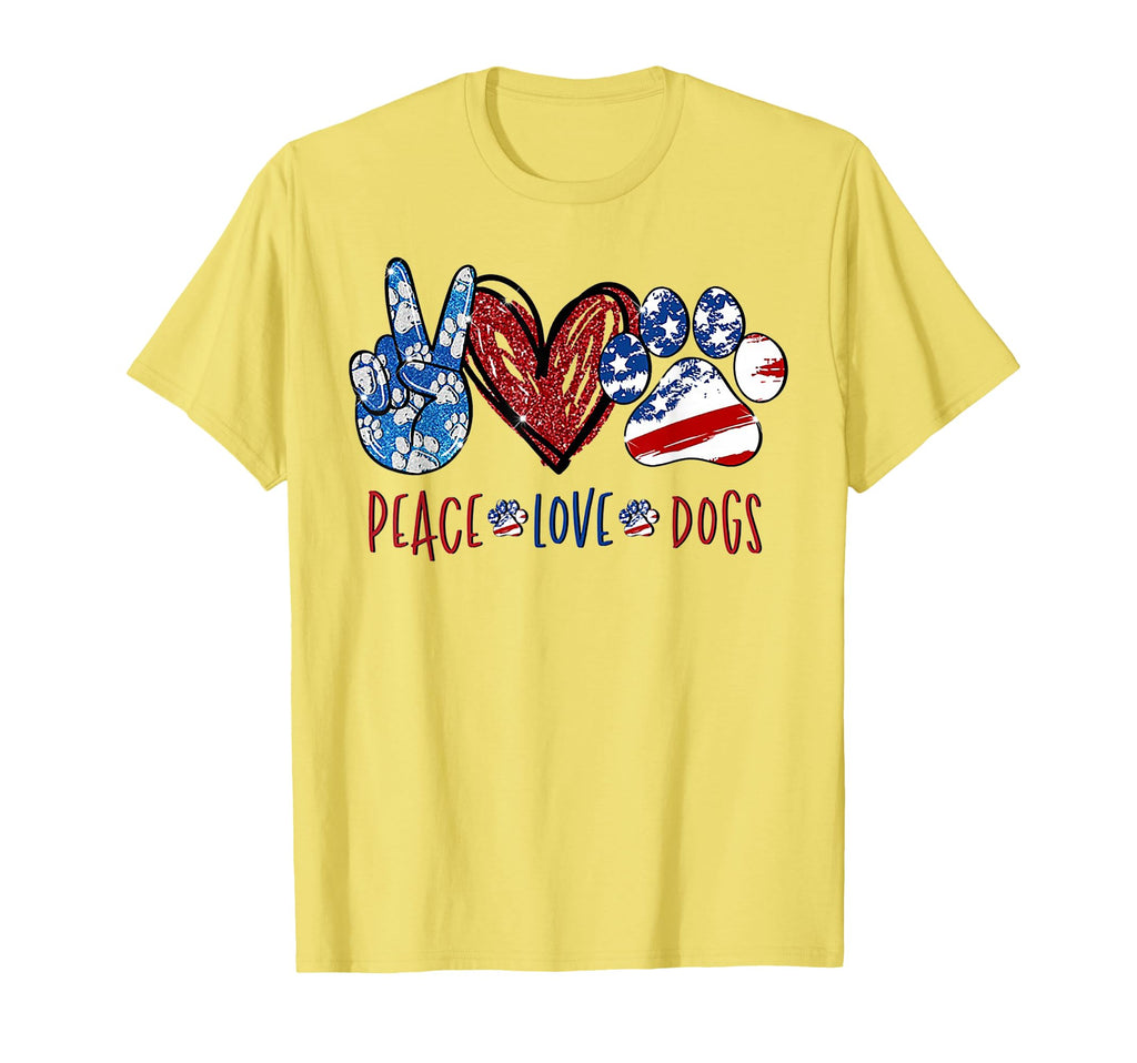 Peace Love Dog Heart Dog Paw T-Shirt - Fun Novelty Design Unisex - T-Shirt, Sweatshirt, Hoodie