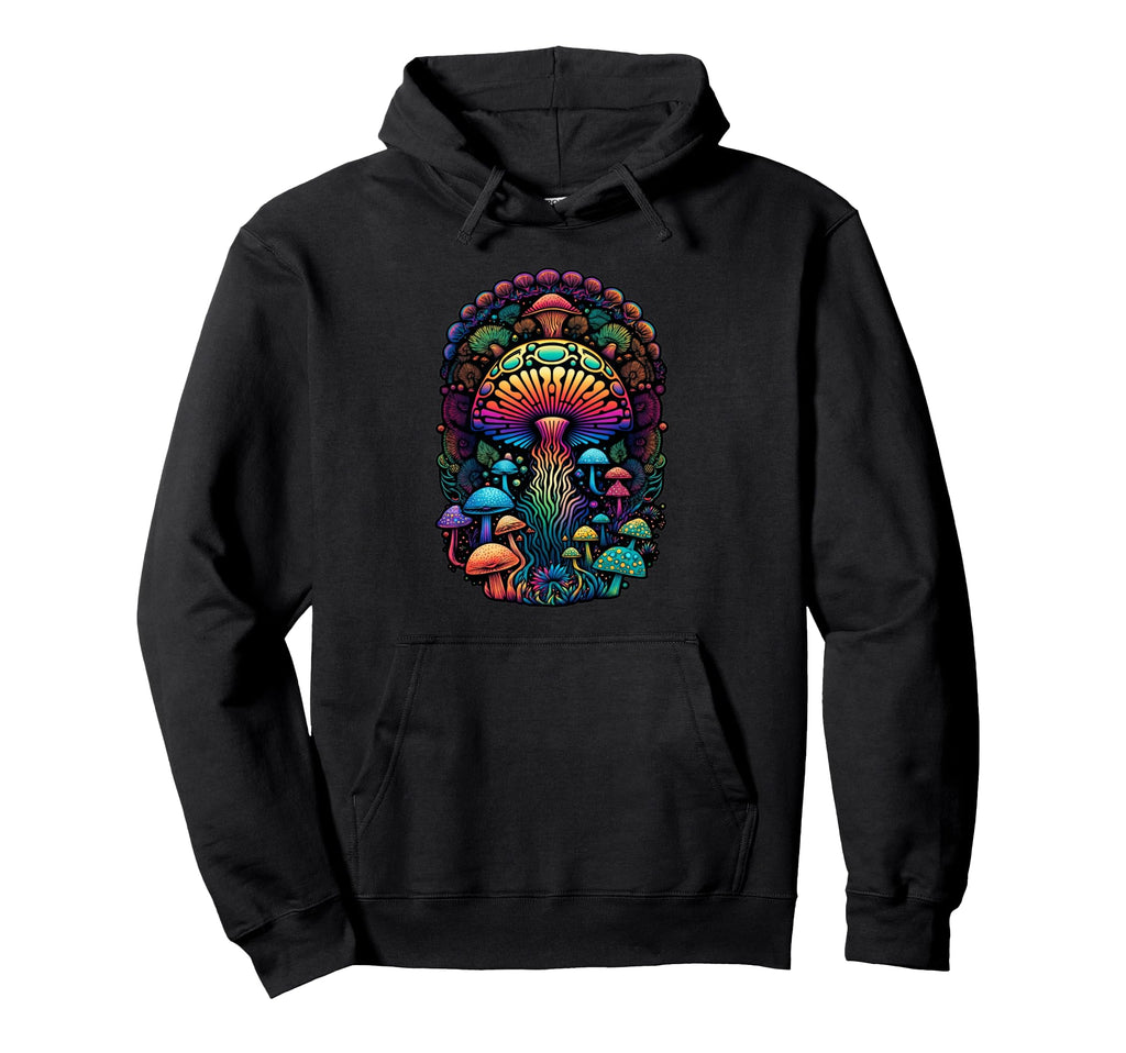 Colorful Trippy Mushroom Fantasy Hoodie - Casual Everyday Wear Unisex - T-Shirt, Sweatshirt, Hoodie