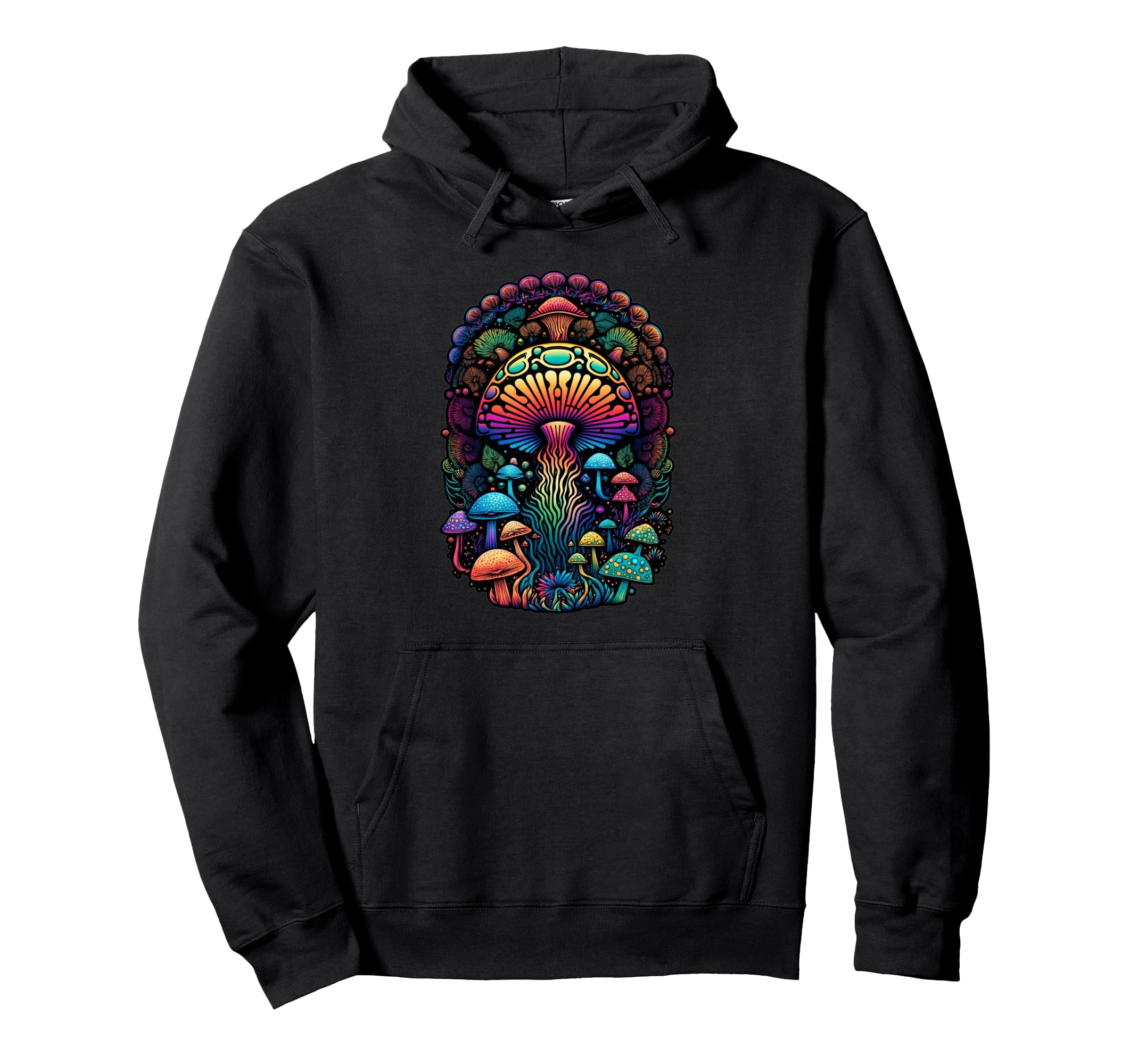 Colorful Trippy Mushroom Fantasy Hoodie - Casual Everyday Wear Unisex - T-Shirt, Sweatshirt, Hoodie
