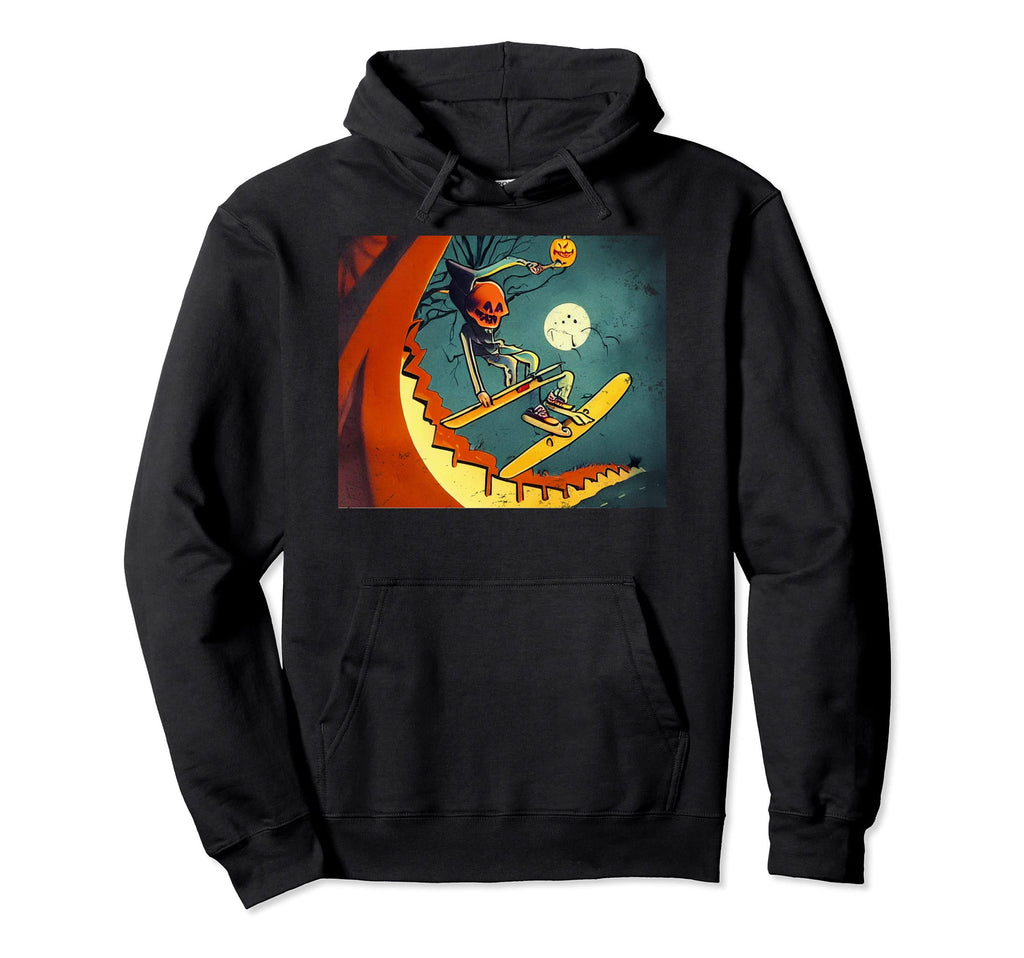 Halloween Distressed Hoodie - Fun Novelty Design Unisex - T-Shirt, Sweatshirt, Hoodie
