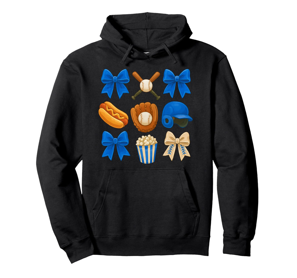 Coquette Bow Baseball Game Day Cheer Hoodie - Streetwear Style Men Women - T-Shirt, Sweatshirt, Hoodie
