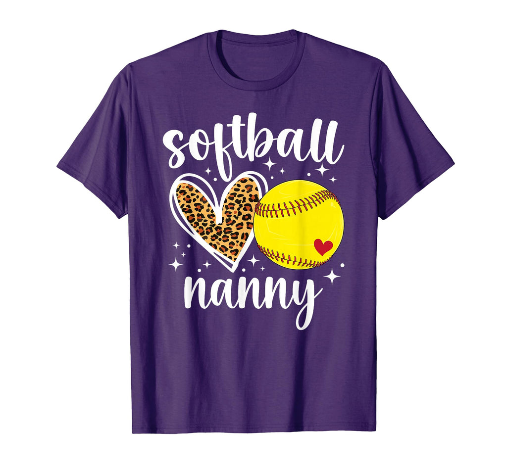 Softball Nanny Heart Grandma Nanny T-Shirt - Streetwear Style Men Women - T-Shirt, Sweatshirt, Hoodie