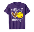 Softball Nanny Heart Grandma Nanny T-Shirt - Streetwear Style Men Women - T-Shirt, Sweatshirt, Hoodie