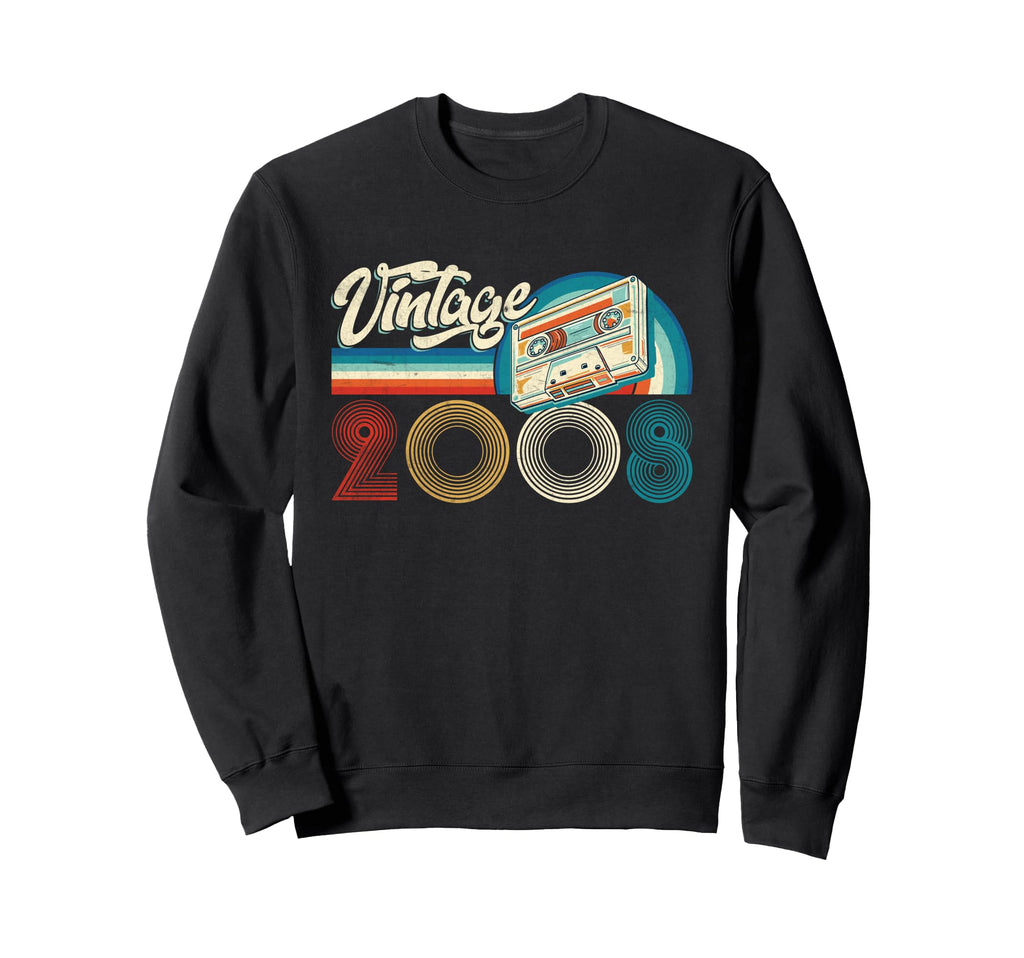 2008 18Th Birthday Cassette Sweatshirt - Fun Novelty Design for Adults - T-Shirt, Sweatshirt, Hoodie