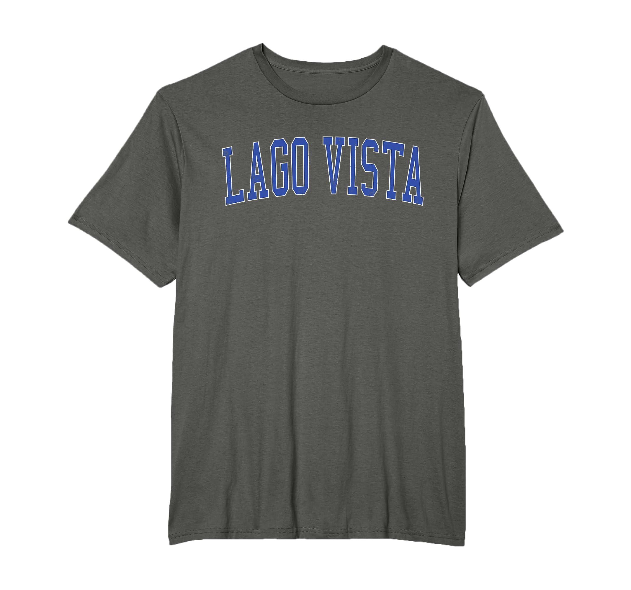 Lago Vista Tx Distressed Blue Varsity T-Shirt - Trendy Graphic Unisex - T-Shirt, Sweatshirt, Hoodie