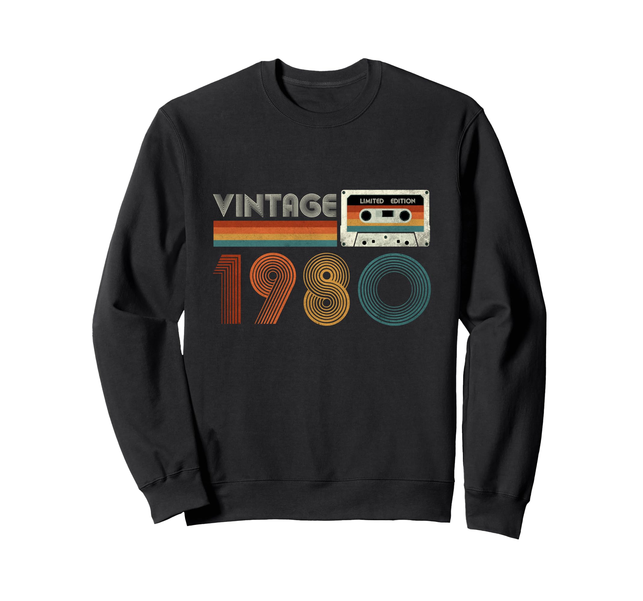 1980 Cassette Tape Birthday 46 Sweatshirt - Fun Novelty Design for Adults - T-Shirt, Sweatshirt, Hoodie