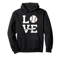Love Heart Baseball Game Season Sports Hoodie - Trendy Graphic Unisex - T-Shirt, Sweatshirt, Hoodie