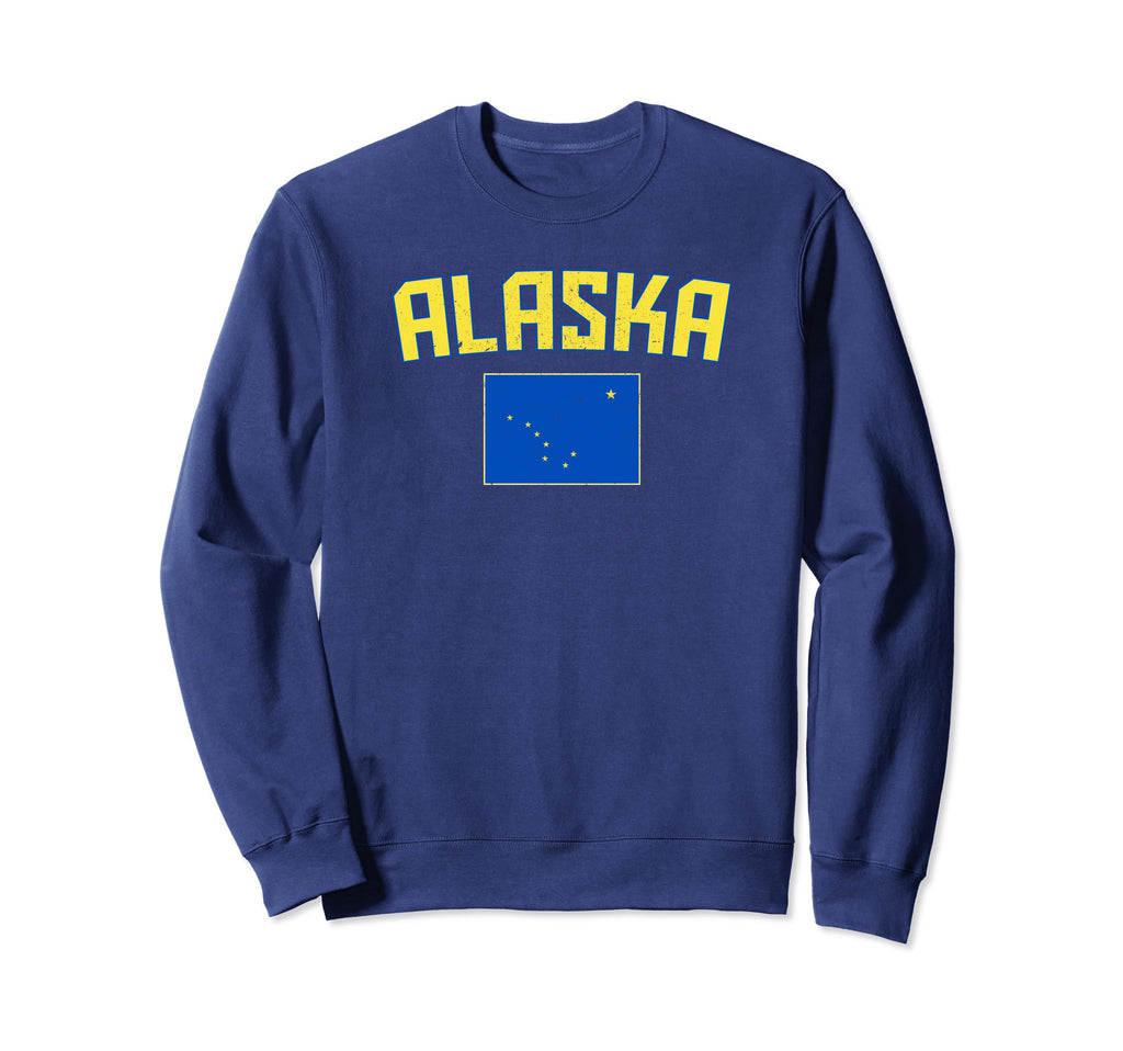 Distressed Alaska Flag Alaskan Sweatshirt - Trendy Graphic for Adults - T-Shirt, Sweatshirt, Hoodie