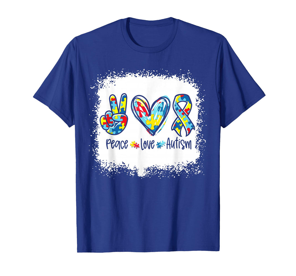 Autism Awareness Peace Love T-Shirt - Casual Everyday Wear Men Women - T-Shirt, Sweatshirt, Hoodie