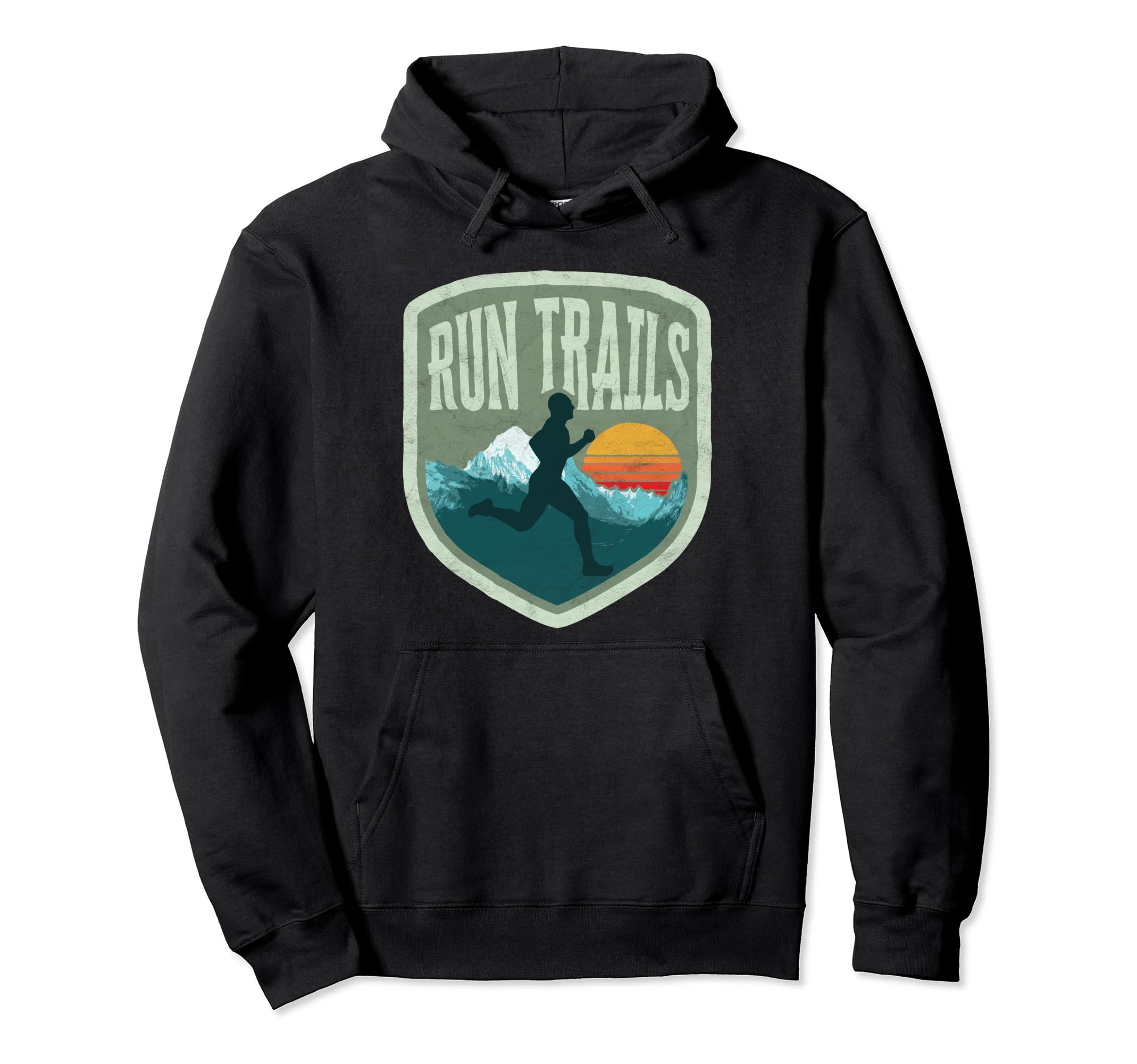Run Trails Distressed Outdoor Running Hoodie - Unique Graphic Unisex - T-Shirt, Sweatshirt, Hoodie