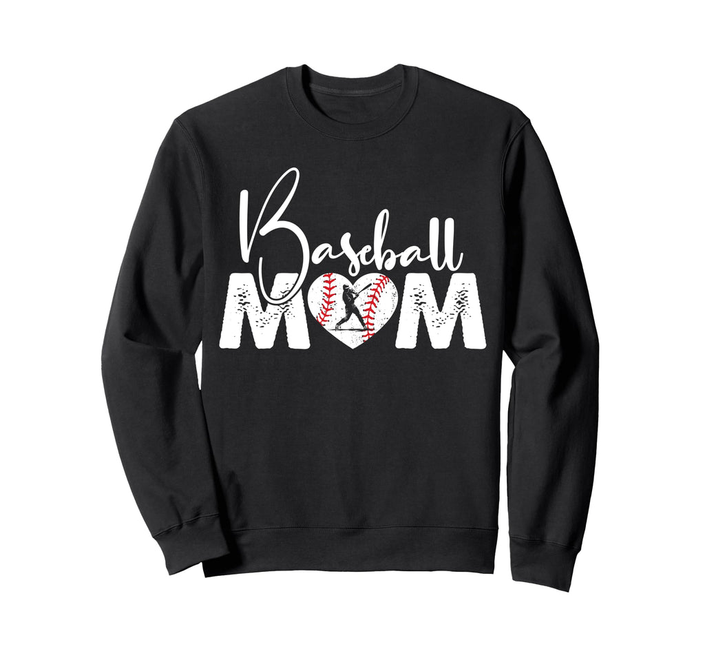 Baseball Mom Funny Heart Present Sweatshirt - Minimalist Print for Adults - T-Shirt, Sweatshirt, Hoodie