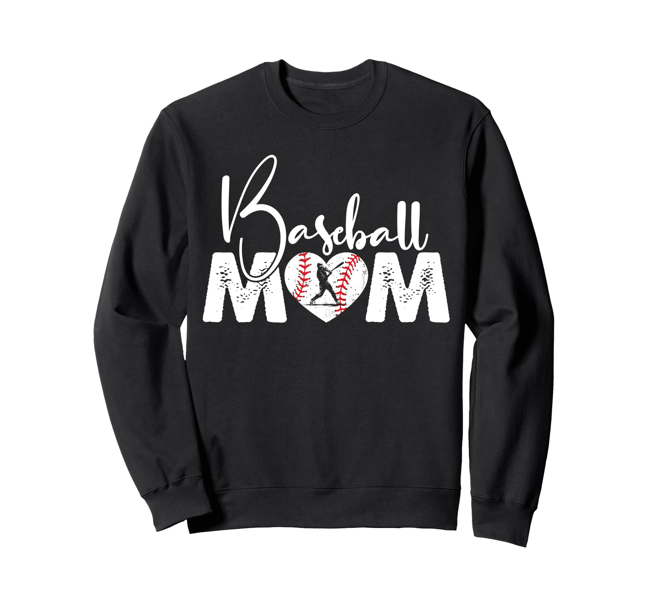 Baseball Mom Funny Heart Present Sweatshirt - Minimalist Print for Adults - T-Shirt, Sweatshirt, Hoodie