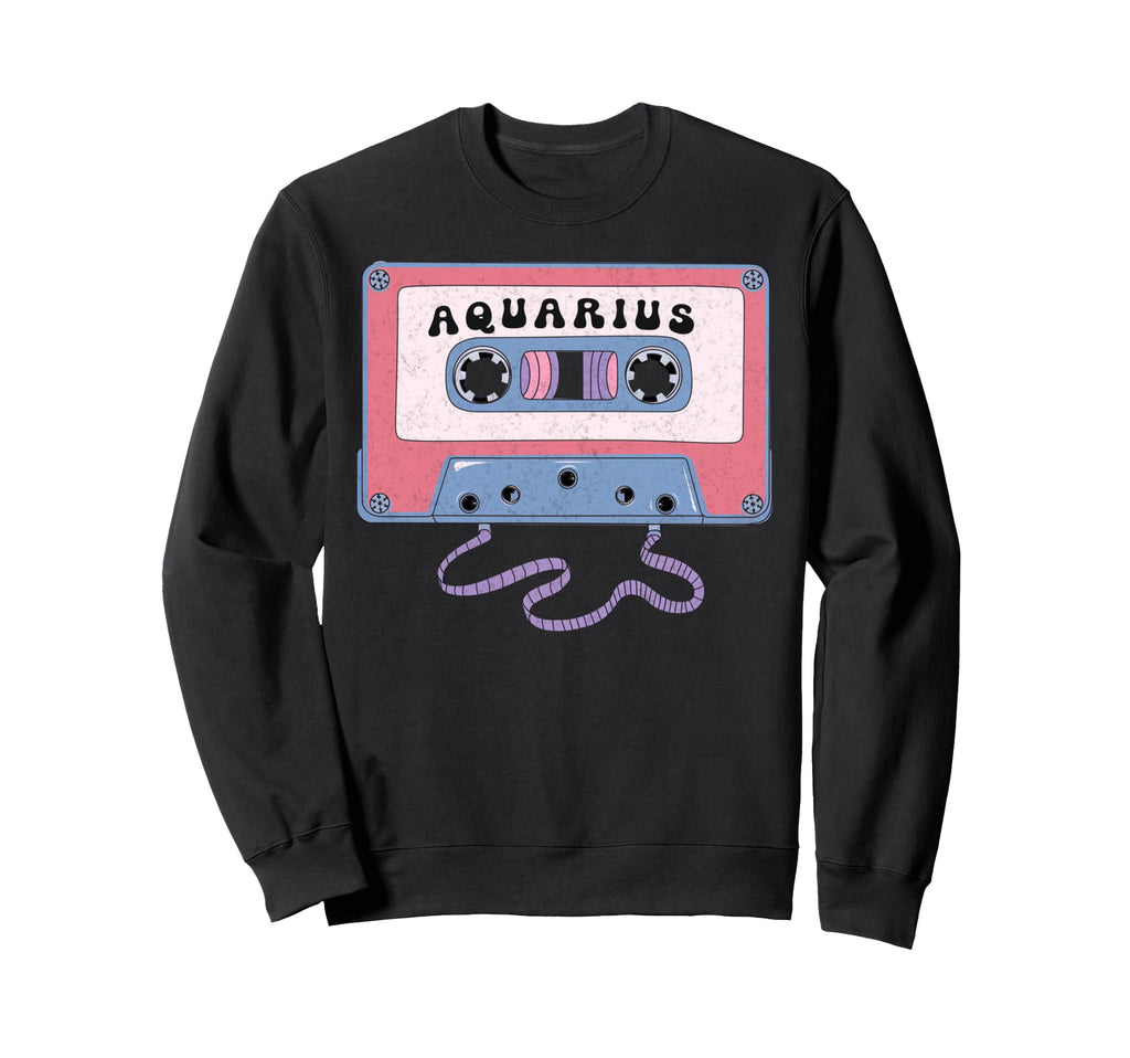 Aquarius Cassette Tape Art Lovers Sweatshirt - Graphic Print Unisex - T-Shirt, Sweatshirt, Hoodie
