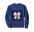 Baseball Mama Coquette Bow Sweatshirt - Casual Everyday Wear for Adults - T-Shirt, Sweatshirt, Hoodie