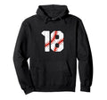 Baseball Player Jersey Number 18 18 Proud Hoodie - Minimalist Print Unisex - T-Shirt, Sweatshirt, Hoodie