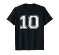Number 10 Distressed Ten Sports T-Shirt - Trendy Graphic for Adults - T-Shirt, Sweatshirt, Hoodie