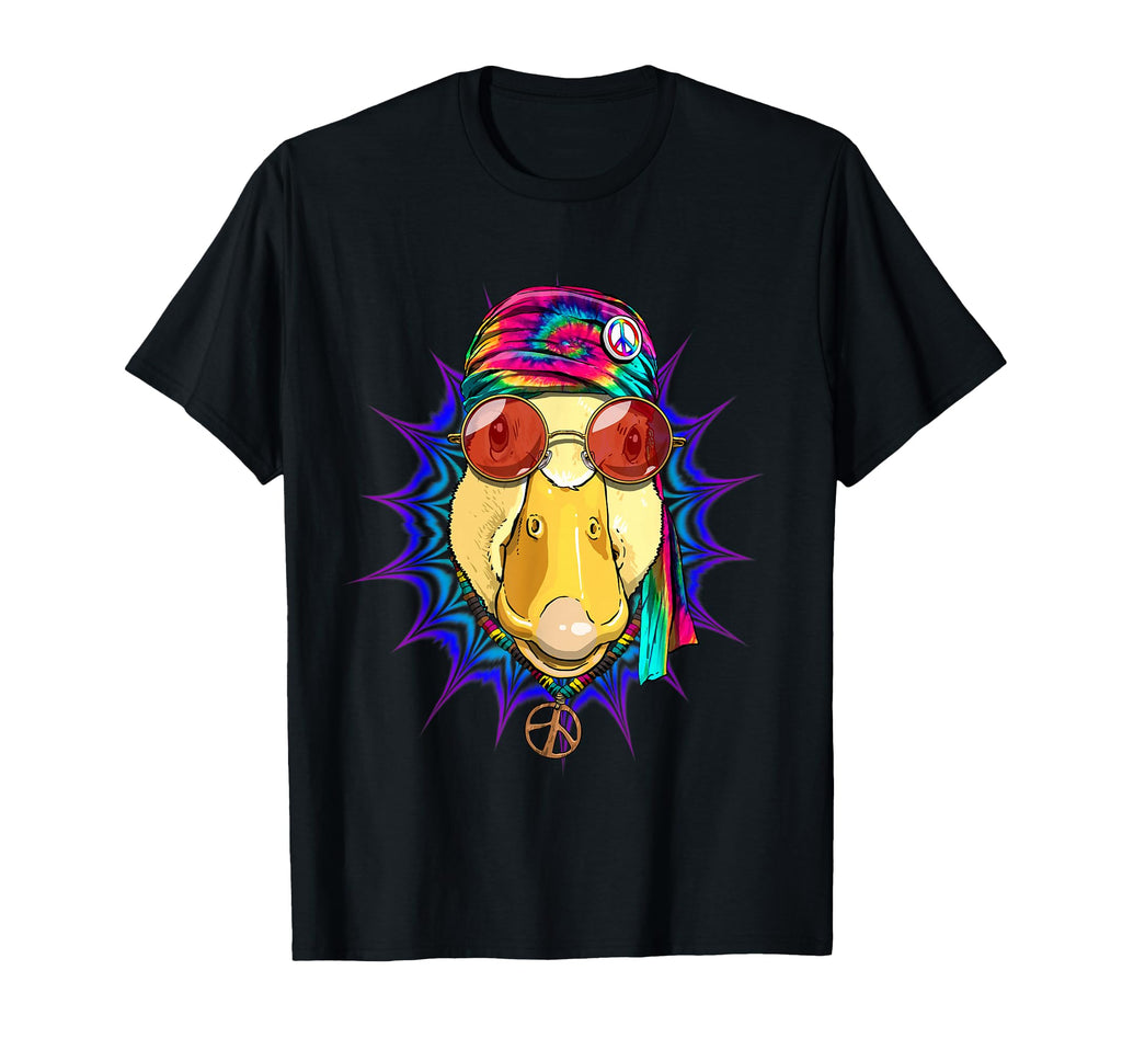 Tie Dye Hippie Duck Hippiness Peace T-Shirt - Aesthetic Graphic Unisex - T-Shirt, Sweatshirt, Hoodie