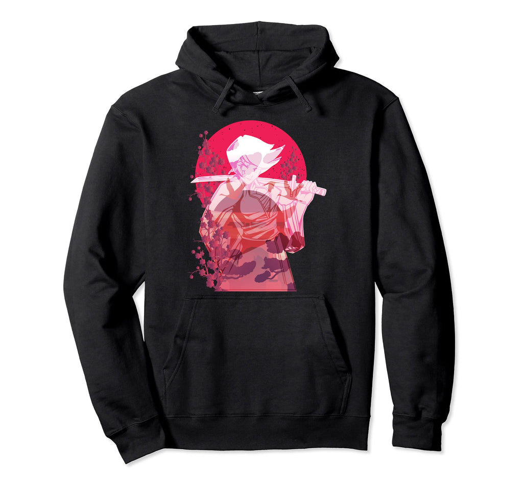 Samurai Vaporwave Aesthetic 80S Anime Hoodie - Novelty Apparel for Adults - T-Shirt, Sweatshirt, Hoodie