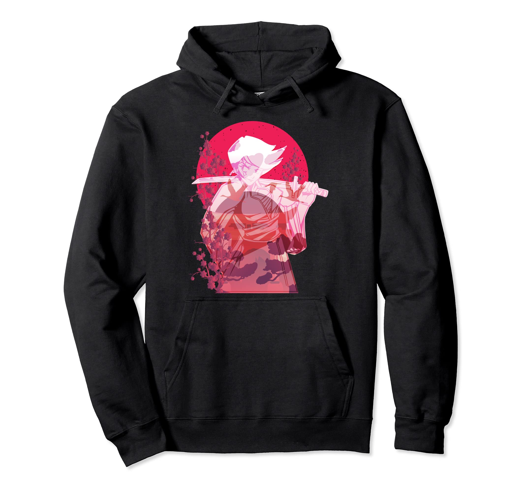 Samurai Vaporwave Aesthetic 80S Anime Hoodie - Novelty Apparel for Adults - T-Shirt, Sweatshirt, Hoodie