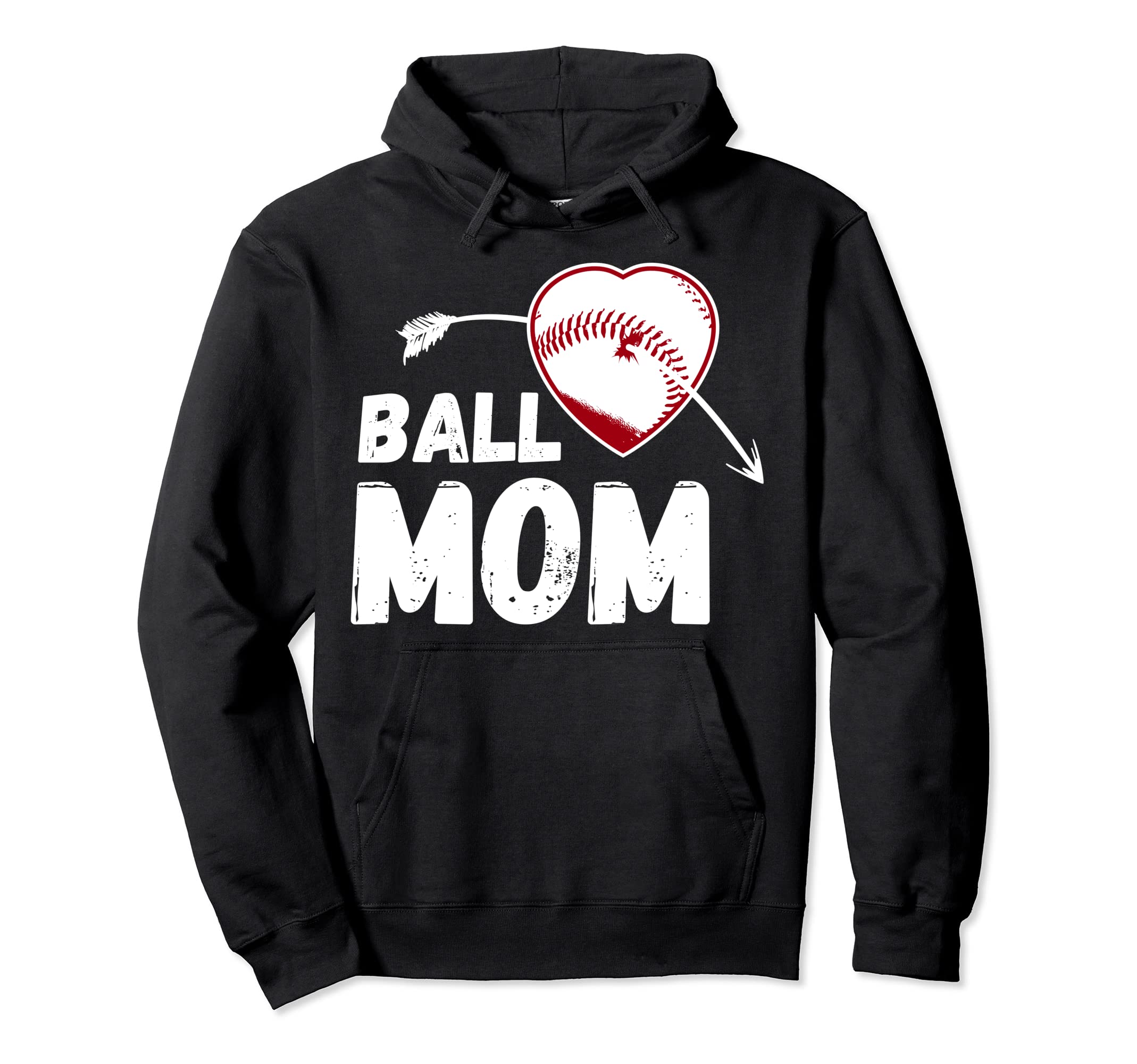 Ball Mom Softball Or Baseball Hoodie - Graphic Print Unisex - T-Shirt, Sweatshirt, Hoodie