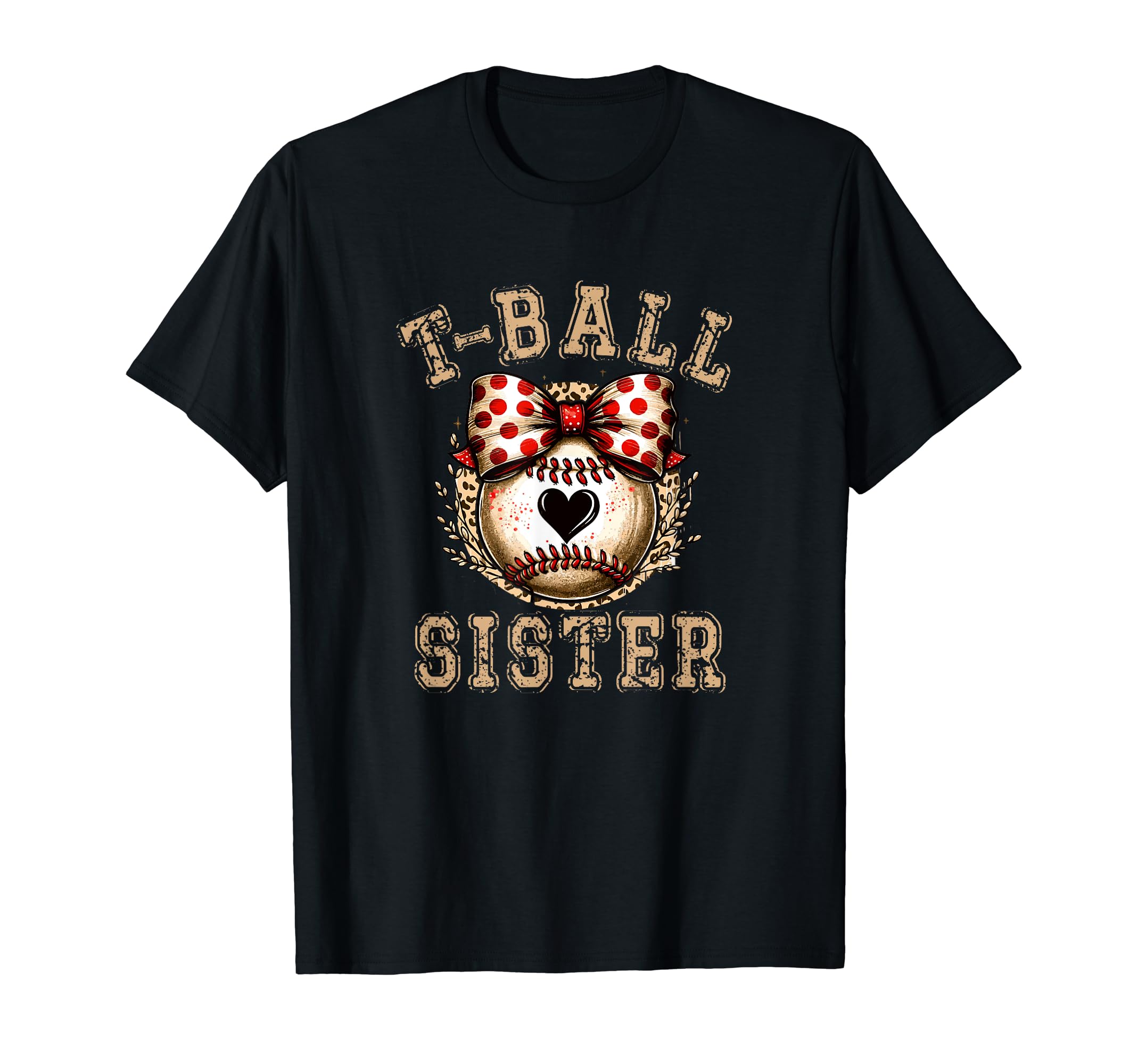T Ball Sister Ball Bow Baseball Teen T-Shirt - Custom Art Print Unisex - T-Shirt, Sweatshirt, Hoodie