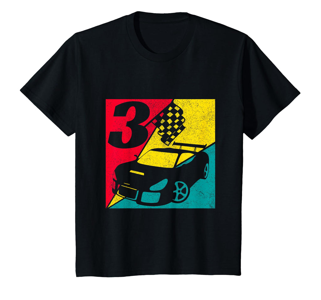 3 Year Old Distressed Racecar Racing T-Shirt - Streetwear Style Unisex - T-Shirt, Sweatshirt, Hoodie