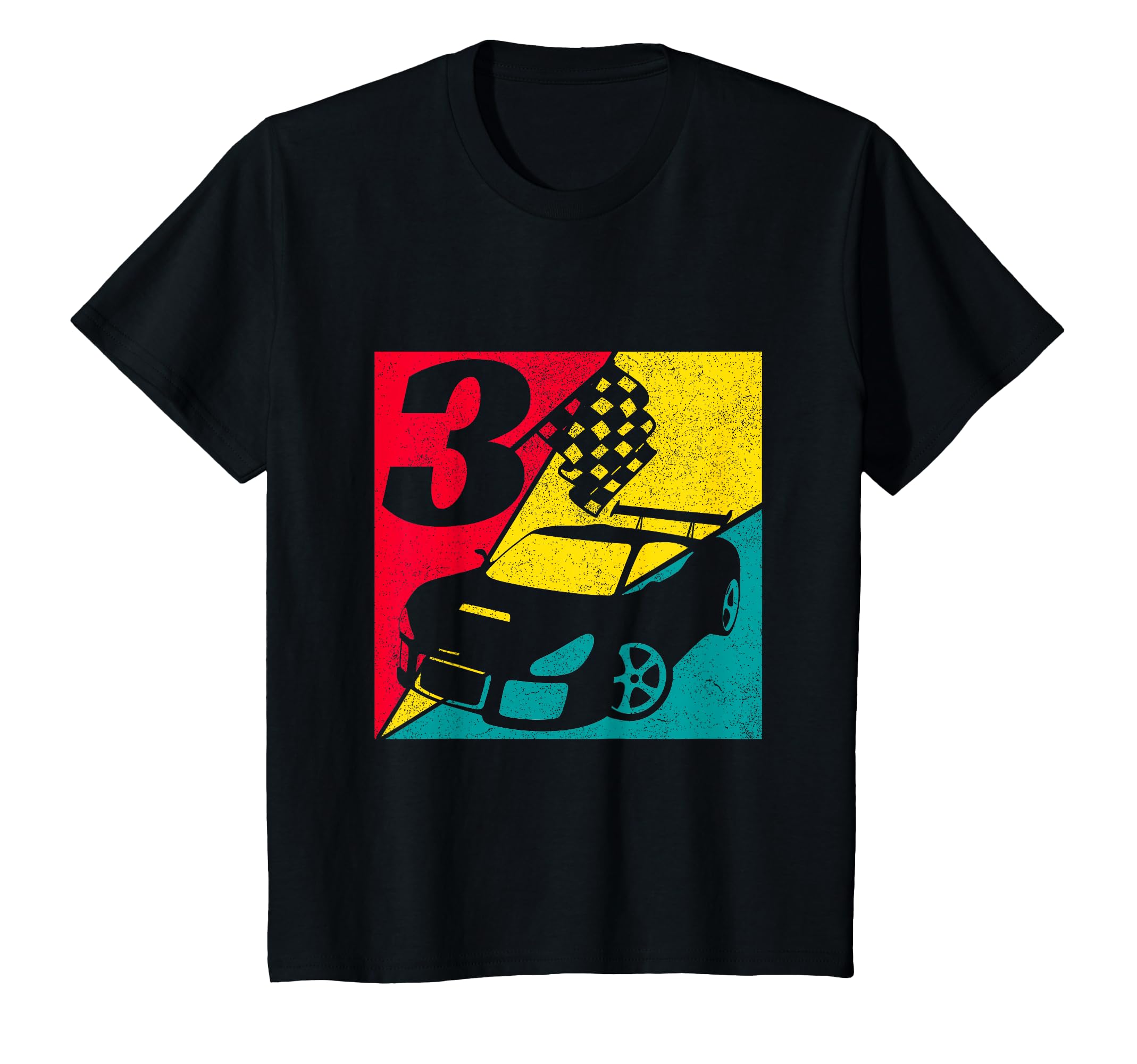 3 Year Old Distressed Racecar Racing T-Shirt - Streetwear Style Unisex - T-Shirt, Sweatshirt, Hoodie