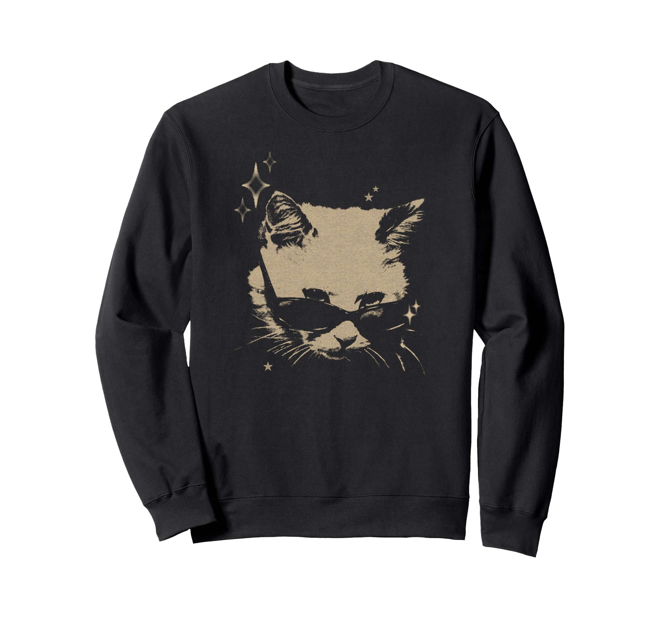 Y2K Cat Sunglasses 90S 2000S Sweatshirt - Custom Art Print for Adults - T-Shirt, Sweatshirt, Hoodie