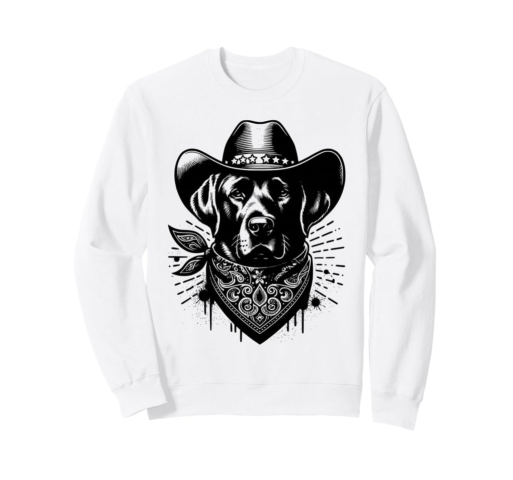 Black Labrador Retriever Dog Western Sweatshirt - Streetwear Style Unisex - T-Shirt, Sweatshirt, Hoodie