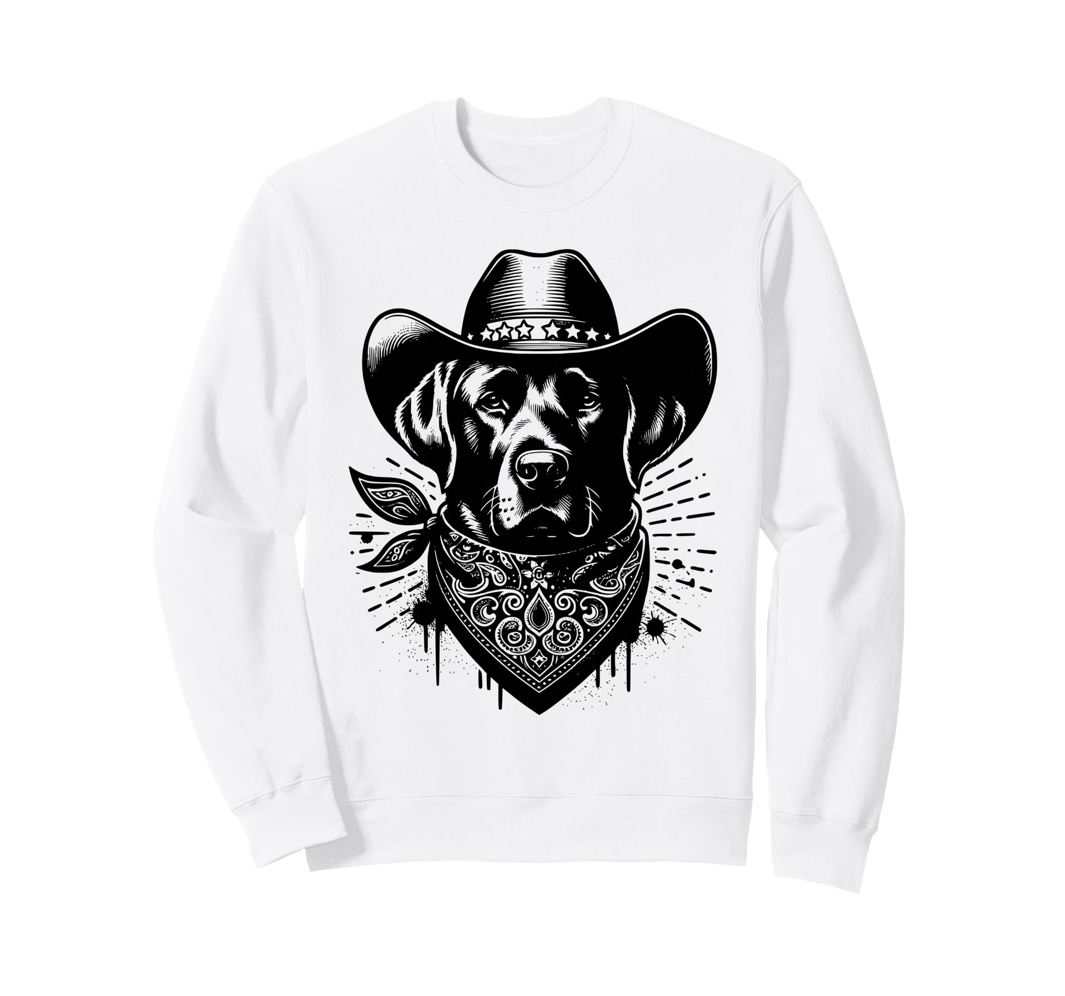 Black Labrador Retriever Dog Western Sweatshirt - Streetwear Style Unisex - T-Shirt, Sweatshirt, Hoodie