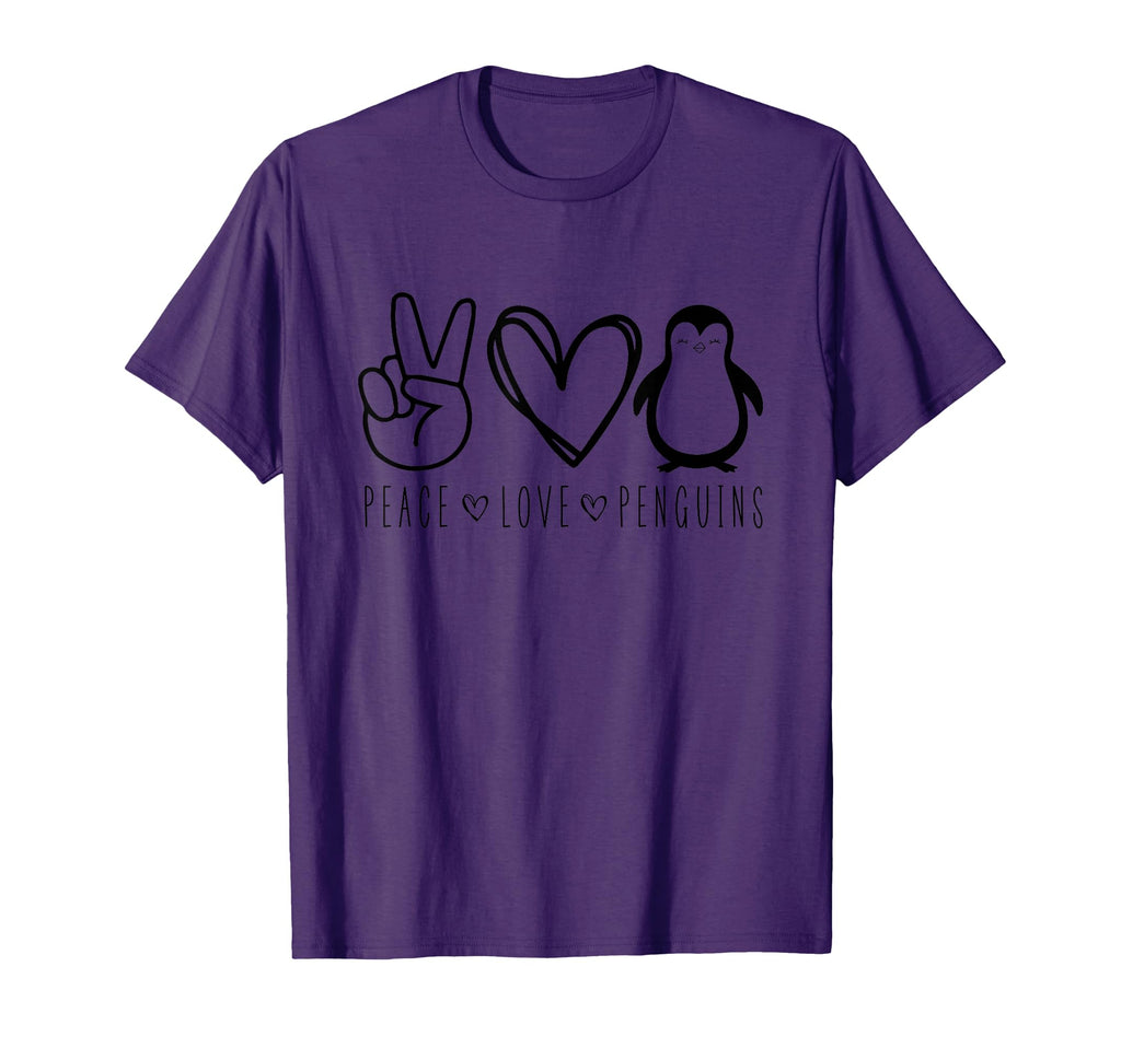 Peace Love Penguins Animal Lover T-Shirt - Fun Novelty Design for Adults - T-Shirt, Sweatshirt, Hoodie