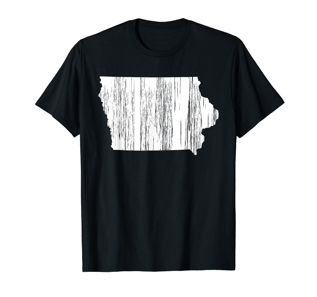State Iowa Distressed Outline T-Shirt - Unique Graphic Unisex - T-Shirt, Sweatshirt, Hoodie