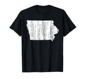 State Iowa Distressed Outline T-Shirt - Unique Graphic Unisex - T-Shirt, Sweatshirt, Hoodie