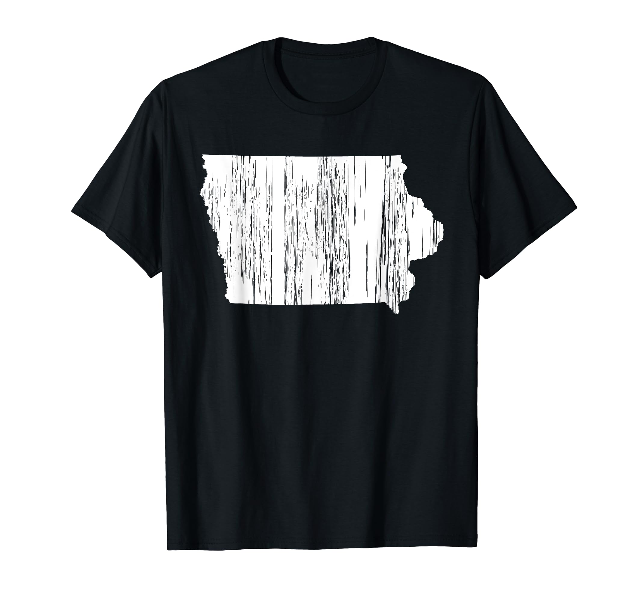 State Iowa Distressed Outline T-Shirt - Unique Graphic Unisex - T-Shirt, Sweatshirt, Hoodie