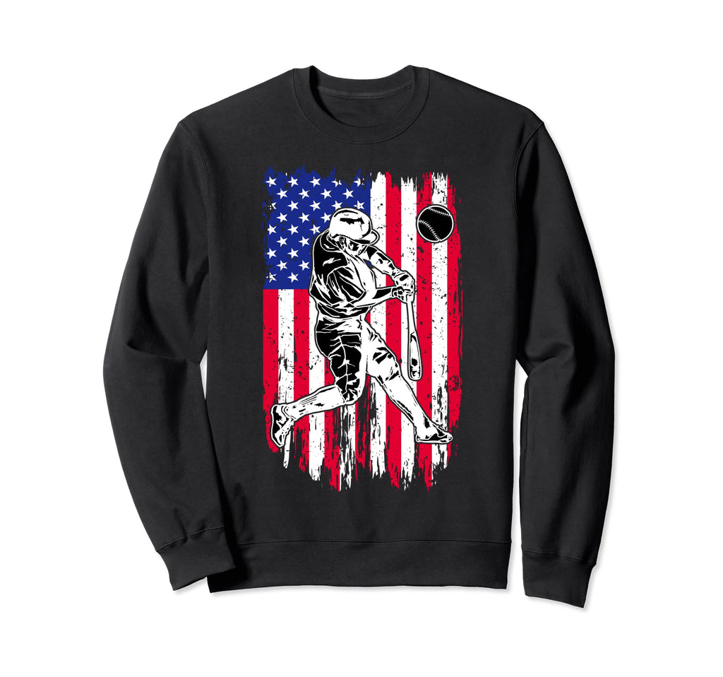 American Flag Baseball Catcher Sweatshirt - Casual Everyday Wear Unisex - T-Shirt, Sweatshirt, Hoodie