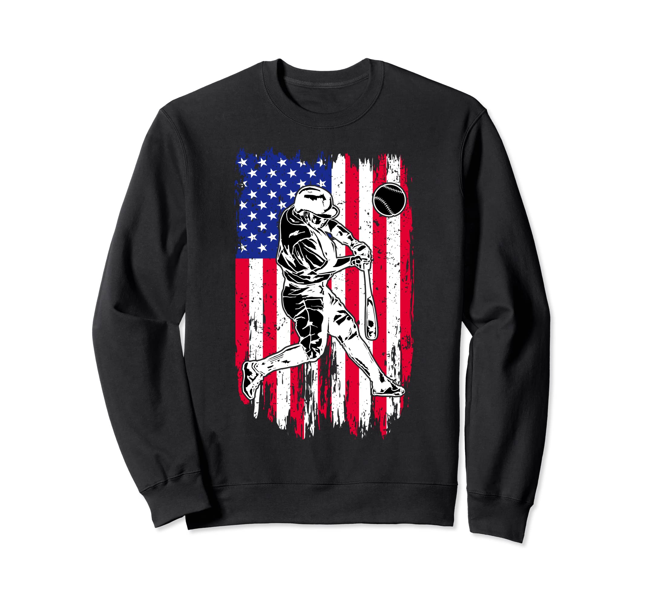 American Flag Baseball Catcher Sweatshirt - Casual Everyday Wear Unisex - T-Shirt, Sweatshirt, Hoodie
